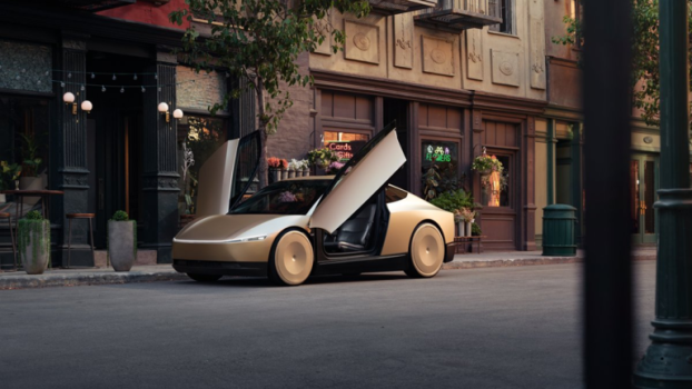 Elon Musk unveils two-door robotaxi