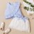 Trendy Toddler Girl Stripe Print Bowknot Ruffle Flounce Set